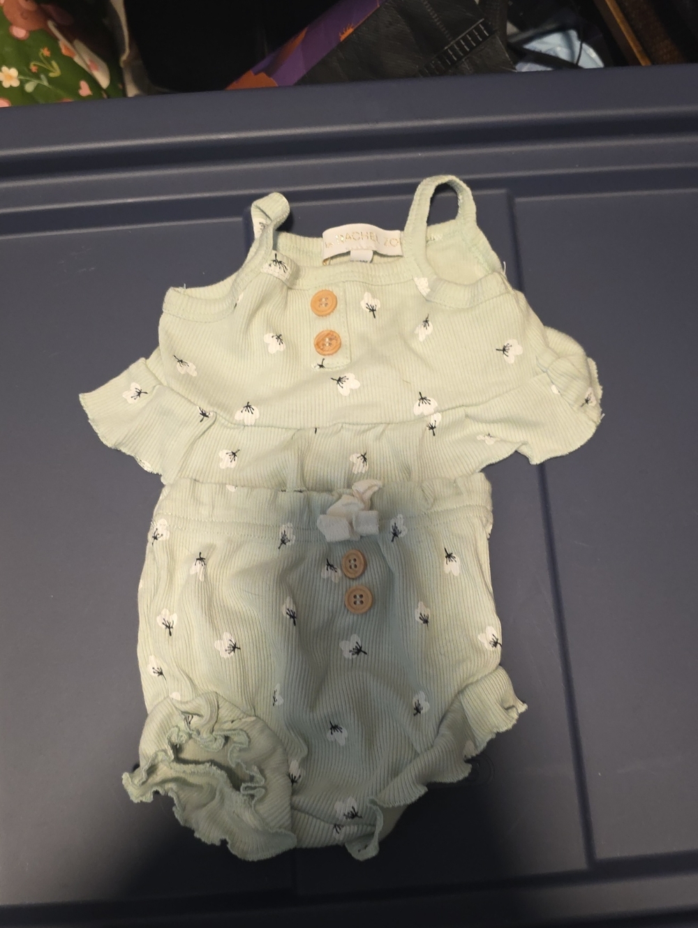 Unbranded Mint Floral Baby Matching Set - Tank Top & Bloomers